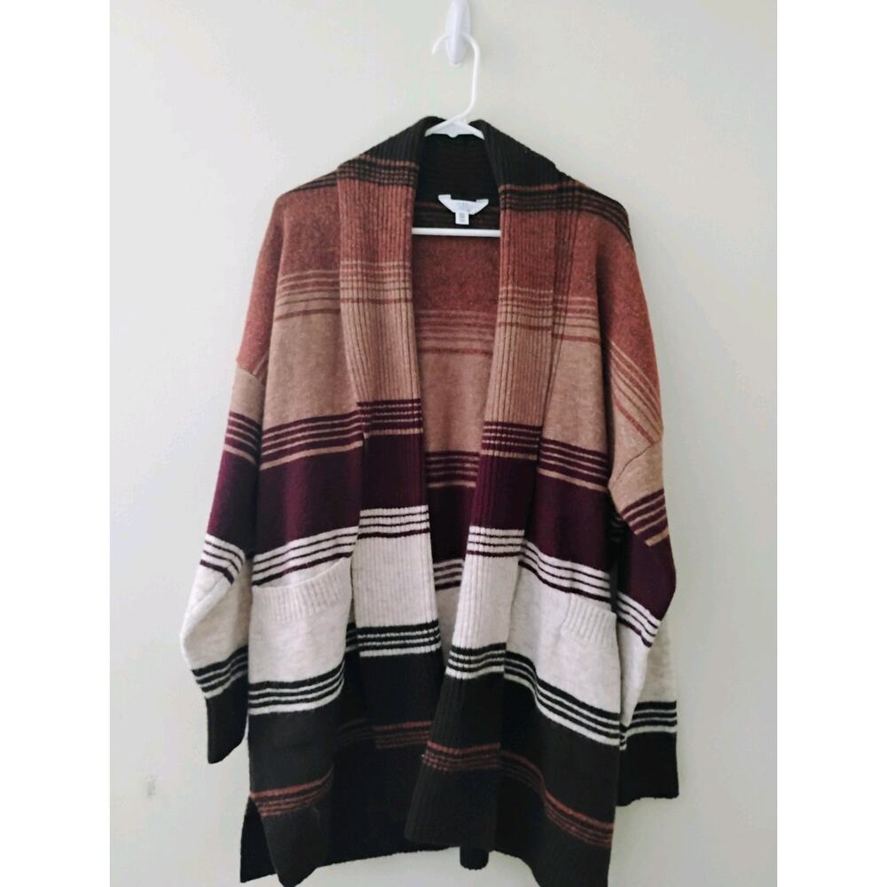 Size 20 (XXL) Multicolored Cardigan. Comfy Autumn/Fall Colors Sweater.